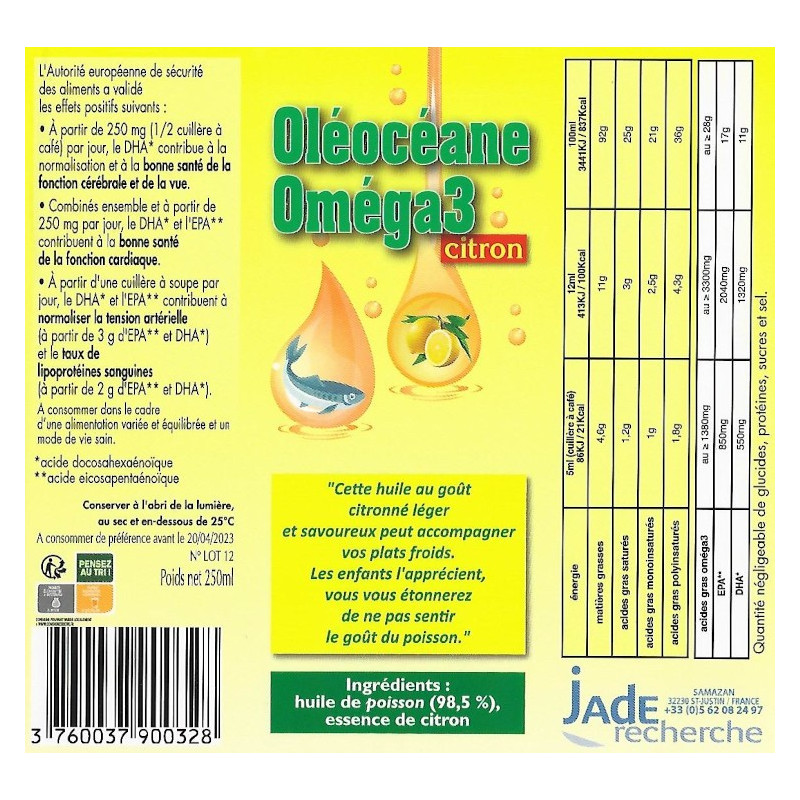 Oléocéane Oméga 3 Citron
